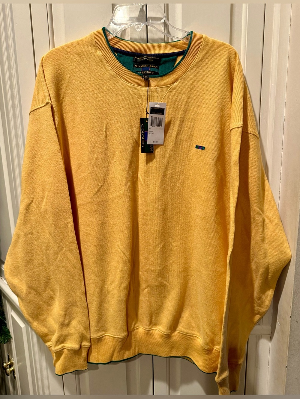 Alexander Julian Men's Yellow Crewneck Sweater - Size XXL - New with Tags